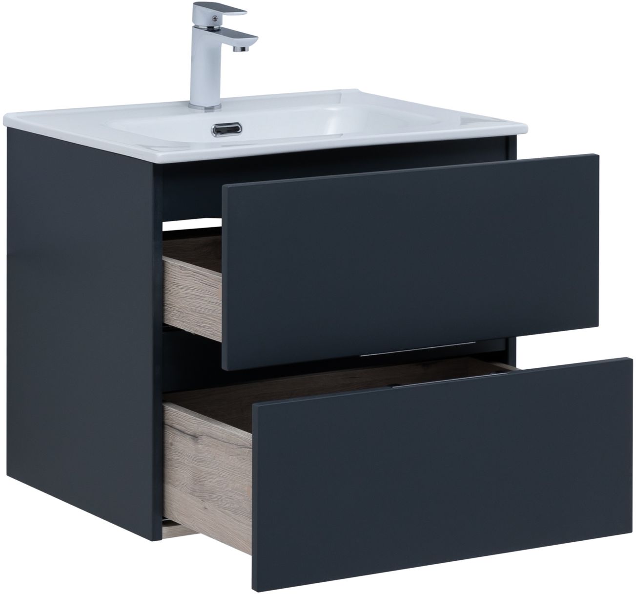 Мебель для ванной Aquanet Алвита New 60 см  2 ящика, антрацит, цвет серый 277511 - фото 7