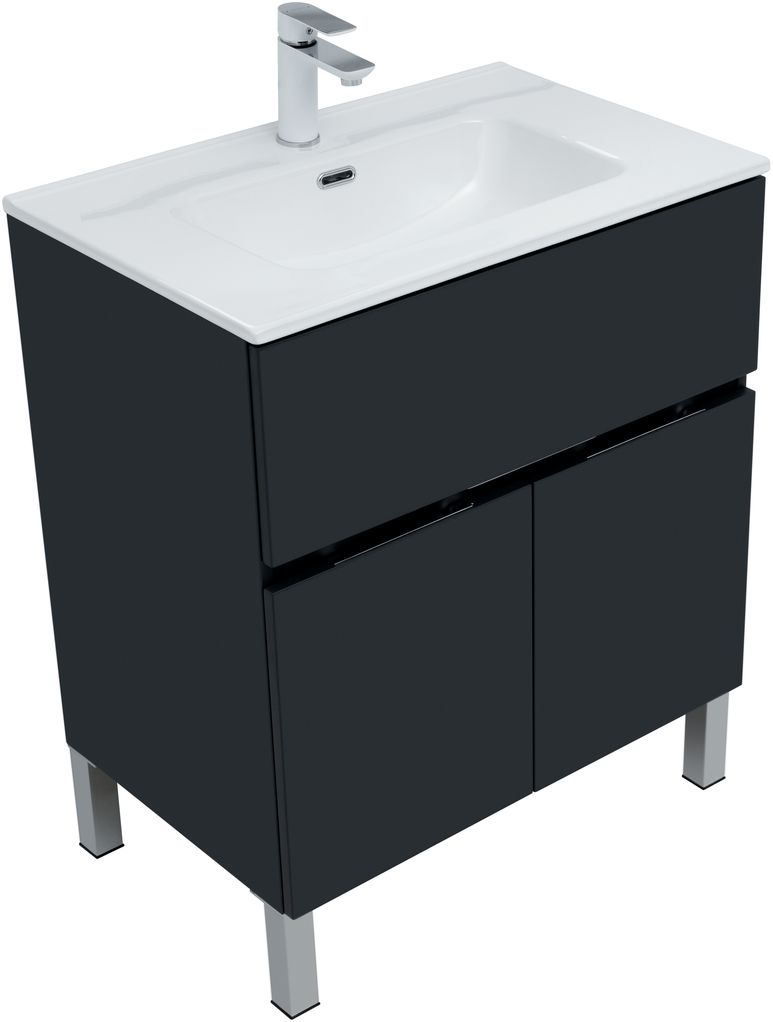 Мебель для ванной Aquanet Алвита new 70 см  1 ящик, 2 дверцы, антрацит, цвет серый 303900 - фото 5