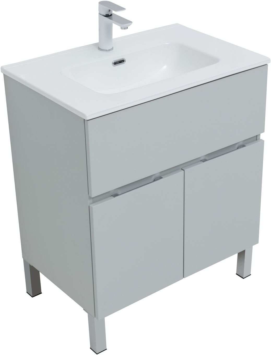 Мебель для ванной Aquanet Алвита New 70 см  1 ящик, 2 дверцы, серый, цвет белый 303899 - фото 4