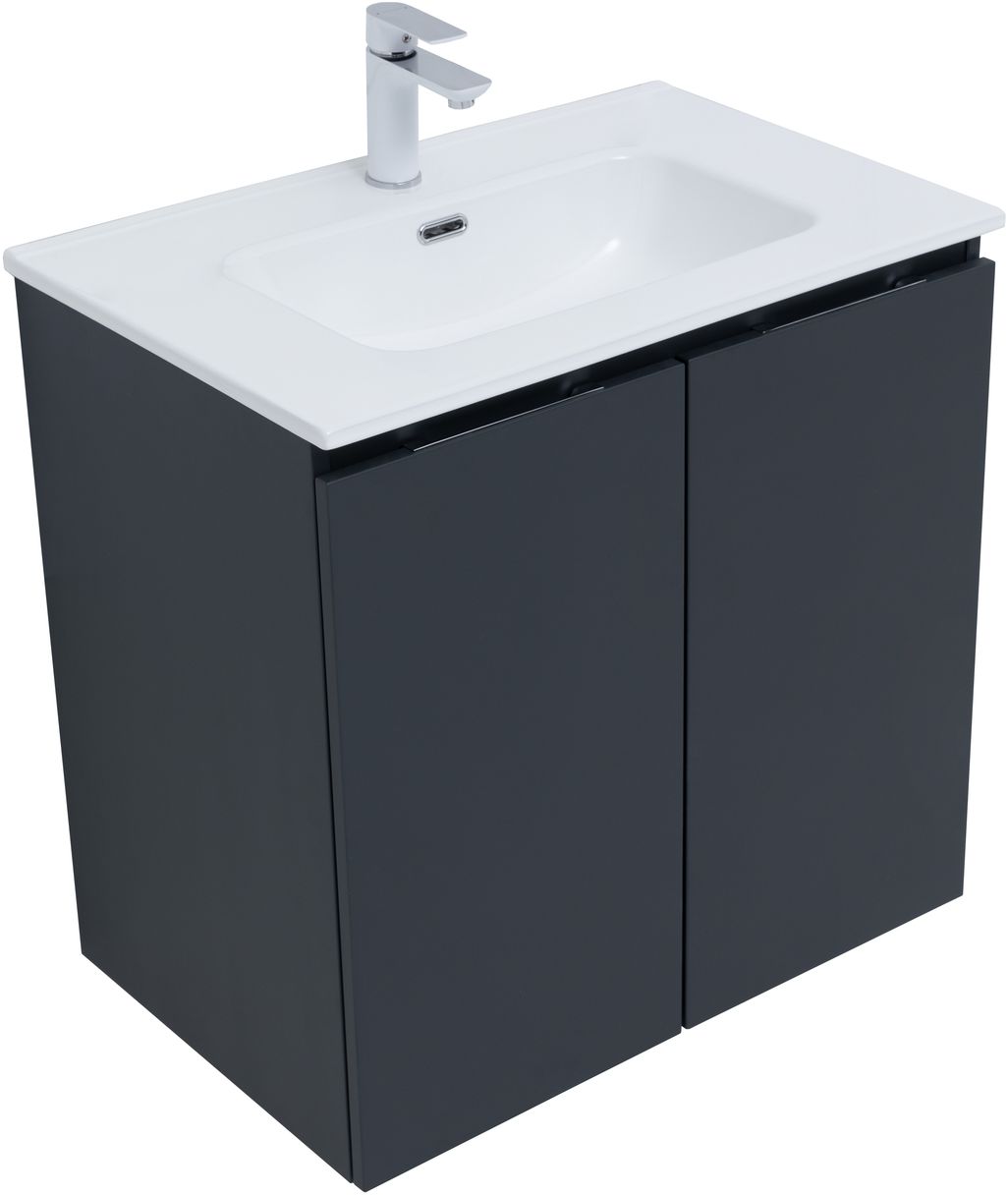 Мебель для ванной Aquanet Алвита New 70 см  2 дверцы, антрацит, цвет серый 303904 - фото 3