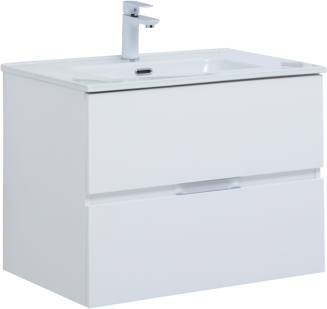 Мебель для ванной Aquanet Алвита New 70 см  2 ящика, белый матовый, цвет хром 303909 - фото 4