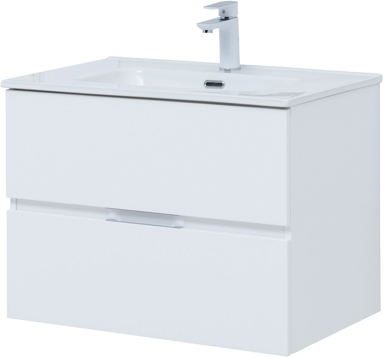 Мебель для ванной Aquanet Алвита New 70 см  2 ящика, белый матовый, цвет хром 303909 - фото 6