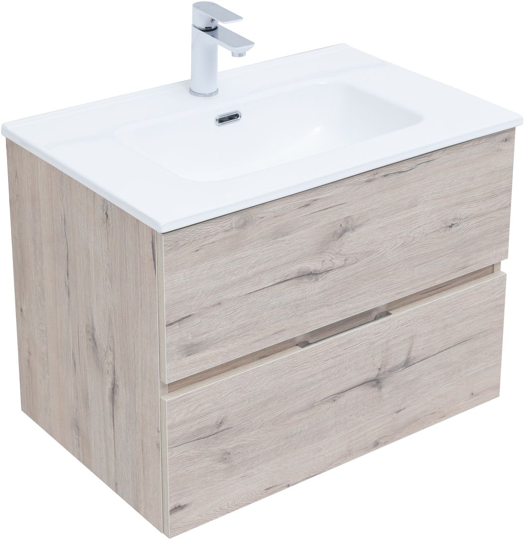 Мебель для ванной Aquanet Алвита New 70 см  2 ящика, дуб веллингтон белый, цвет коричневый 303910 - фото 7