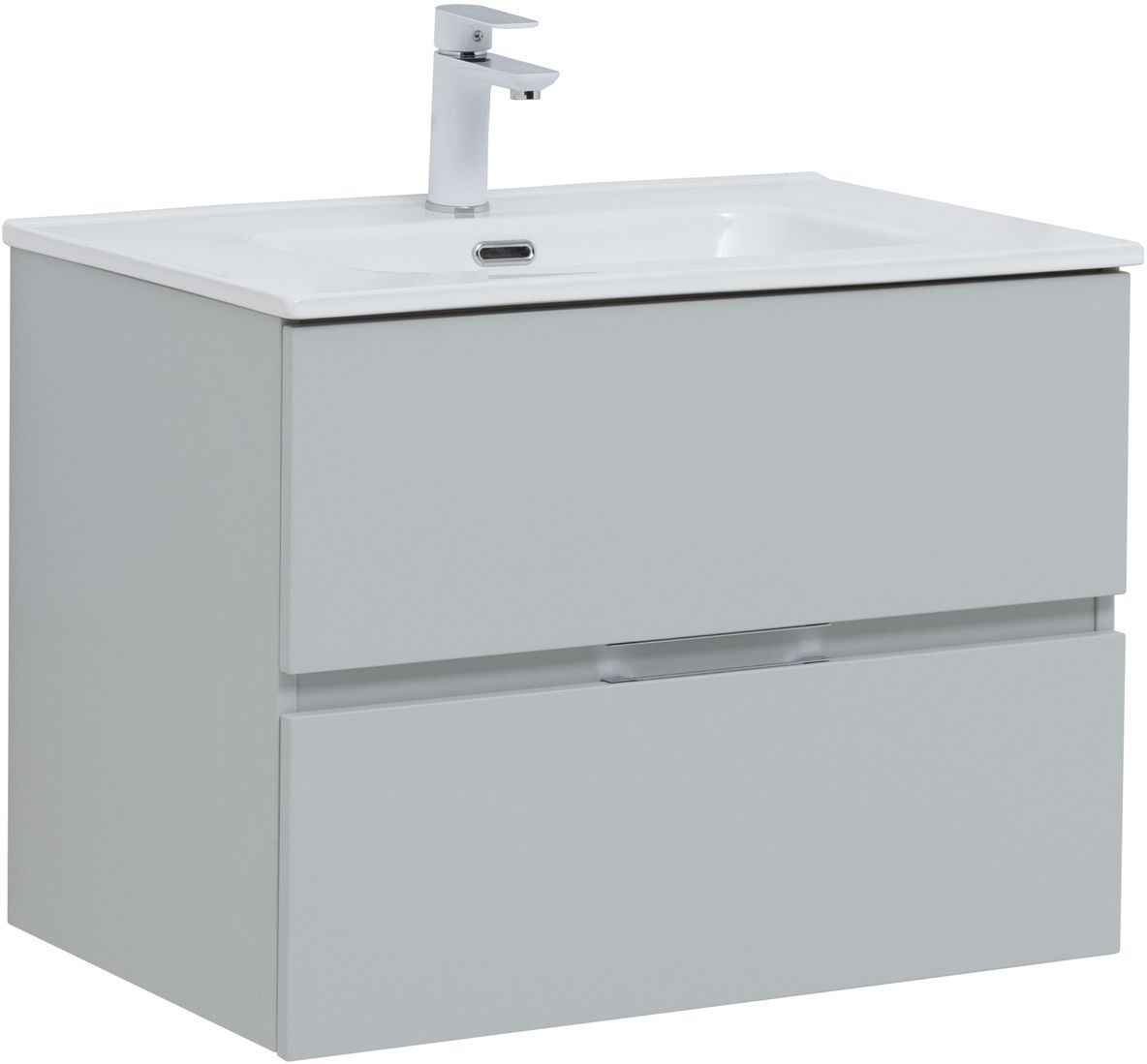 Мебель для ванной Aquanet Алвита New 70 см  2 ящика, серый, цвет белый 303907 - фото 5