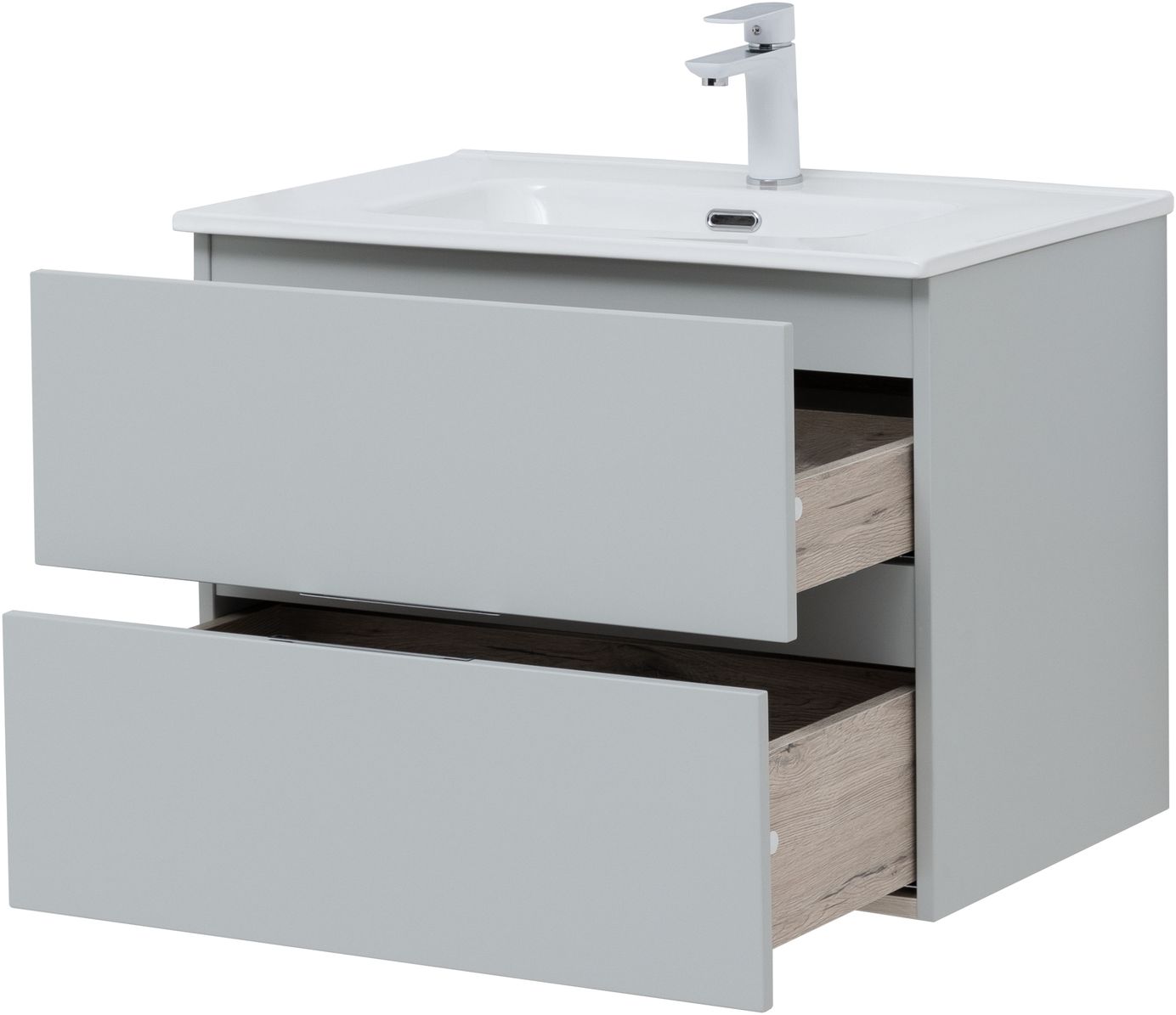 Мебель для ванной Aquanet Алвита New 70 см  2 ящика, серый, цвет белый 303907 - фото 8