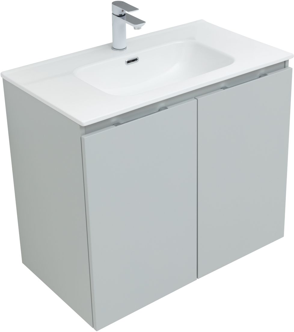 Мебель для ванной Aquanet Алвита New 80 см  2 дверцы, серый, цвет белый 277528 - фото 2