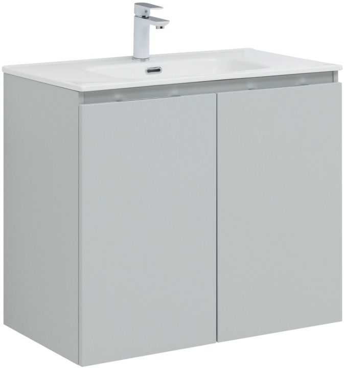 Мебель для ванной Aquanet Алвита New 80 см  2 дверцы, серый, цвет белый 277528 - фото 4