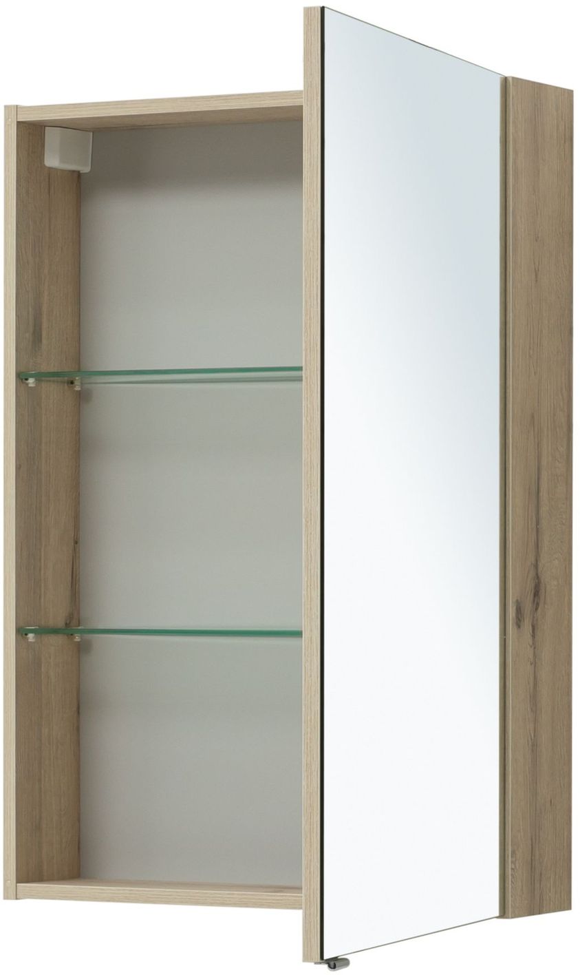 Зеркальный шкаф Aquanet Алвита New 60 см 277541 коричневый, цвет хром - фото 4