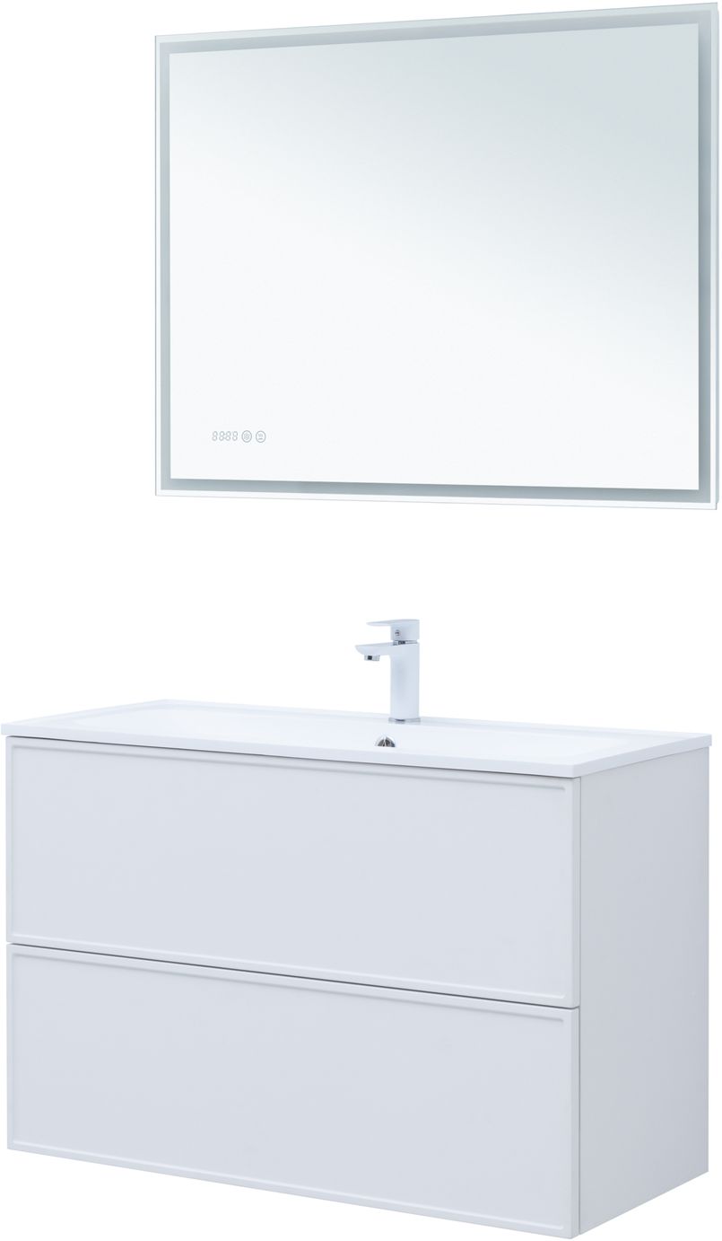 Мебель для ванной Aquanet Арт 100 см  белый матовый 313257 - фото 11