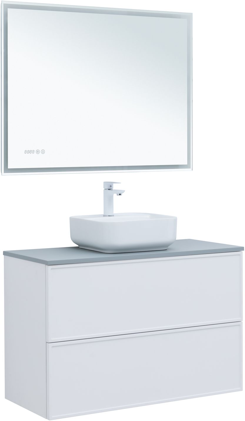 Мебель для ванной Aquanet Арт 100 см  белый матовый 313257 - фото 12