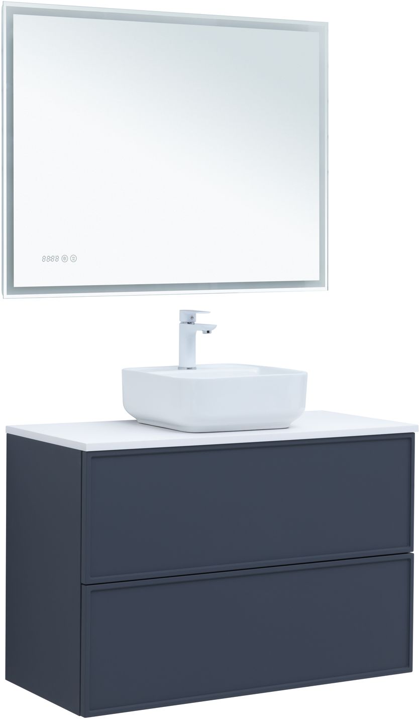 Мебель для ванной Aquanet Арт 100 см маренго, цвет синий 313267 - фото 2