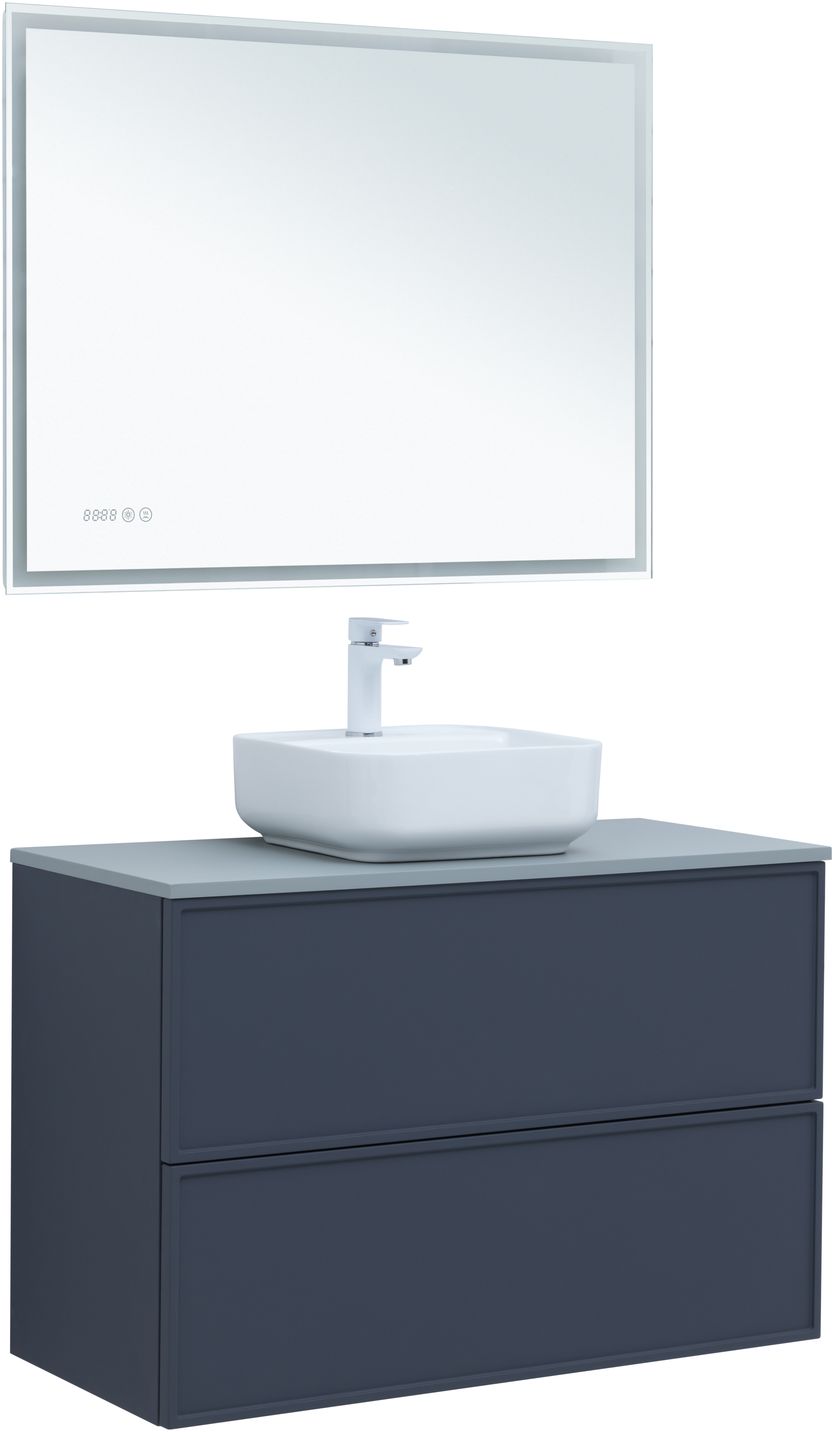 Мебель для ванной Aquanet Арт 100 см маренго, цвет синий 313267 - фото 5