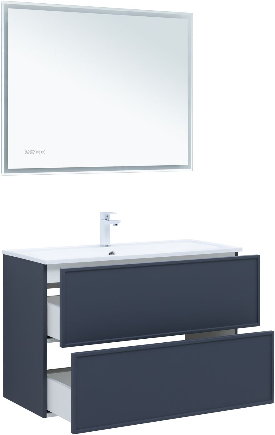 Мебель для ванной Aquanet Арт 100 см маренго, цвет синий 313267 - фото 12