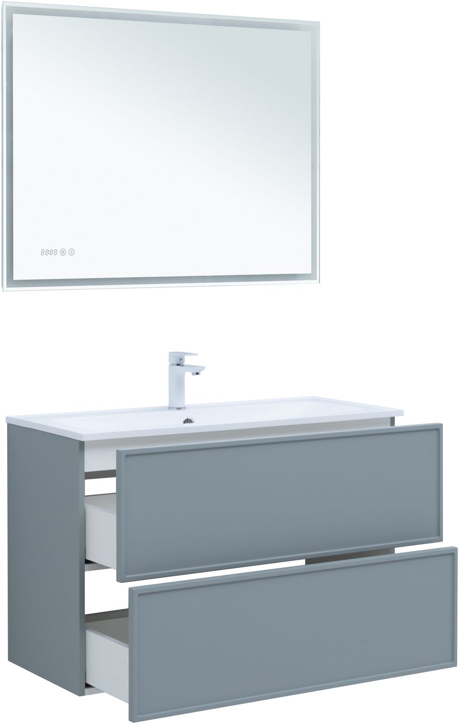 Мебель для ванной Aquanet Арт 100 см мисти грин, цвет серый 313277 - фото 2