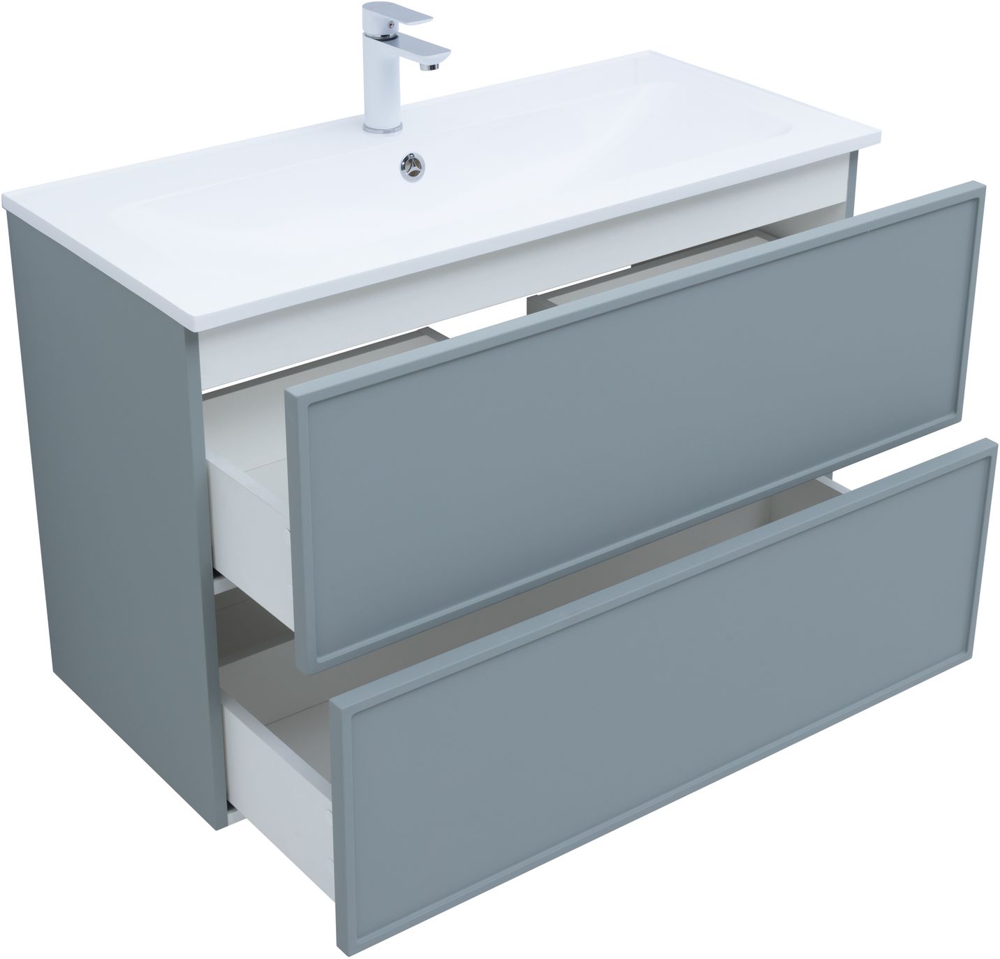 Мебель для ванной Aquanet Арт 100 см мисти грин, цвет серый 313277 - фото 3