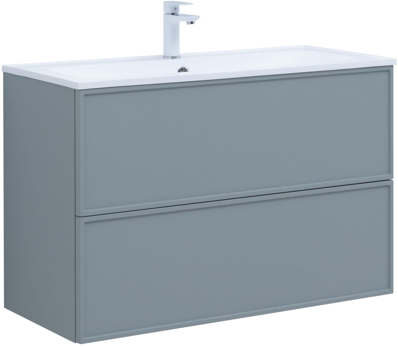 Мебель для ванной Aquanet Арт 100 см мисти грин, цвет серый 313277 - фото 4