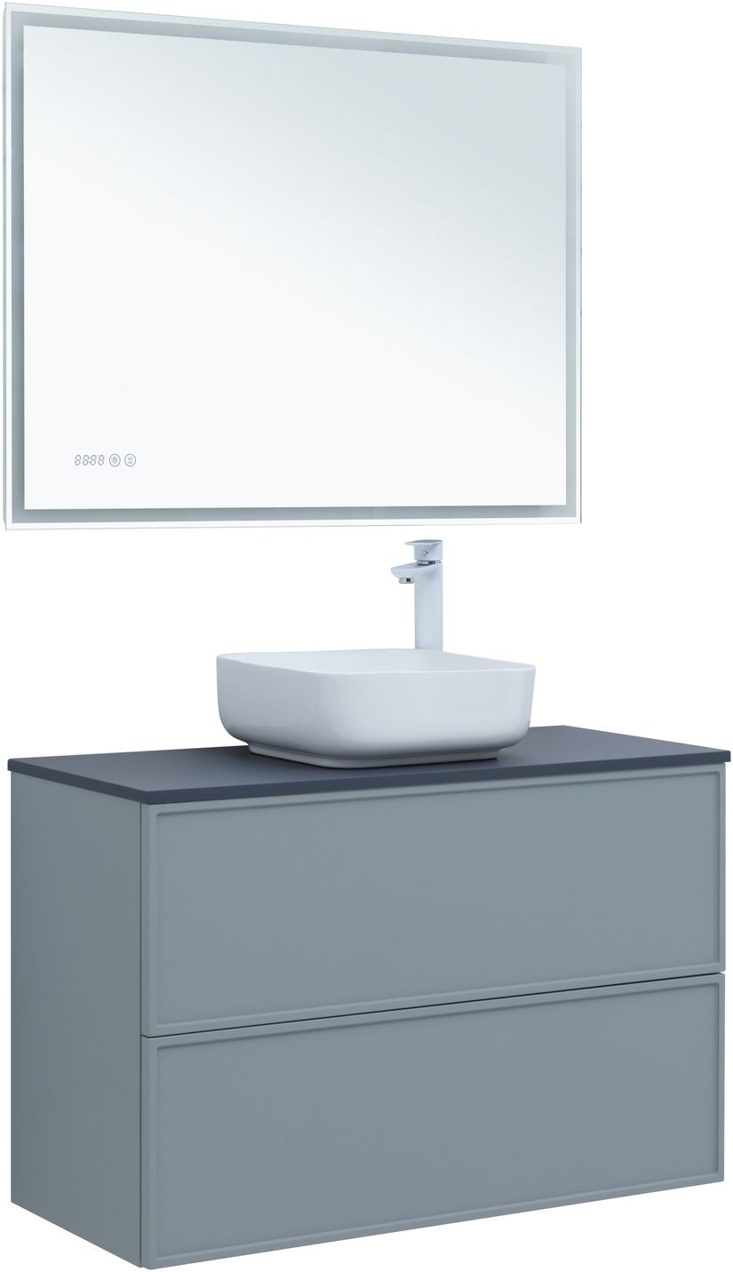 Мебель для ванной Aquanet Арт 100 см мисти грин, цвет серый 313277 - фото 5