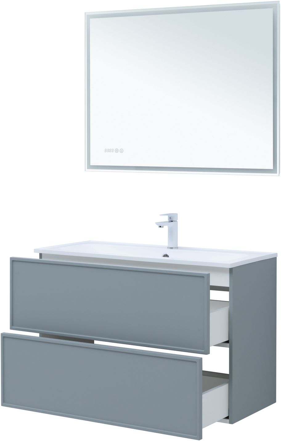 Мебель для ванной Aquanet Арт 100 см мисти грин, цвет серый 313277 - фото 11