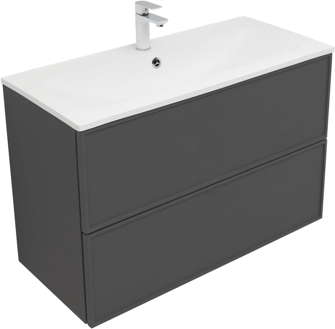 Мебель для ванной Aquanet Арт 100 см ясень графит, цвет серый 329614 - фото 5