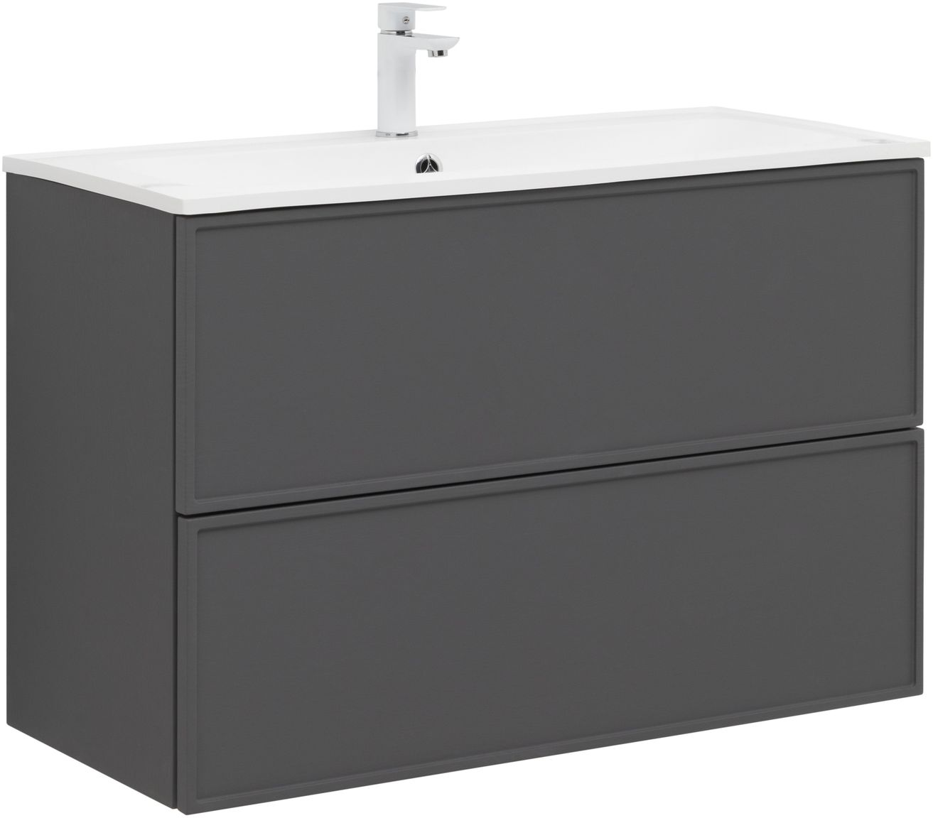 Мебель для ванной Aquanet Арт 100 см ясень графит, цвет серый 329614 - фото 11