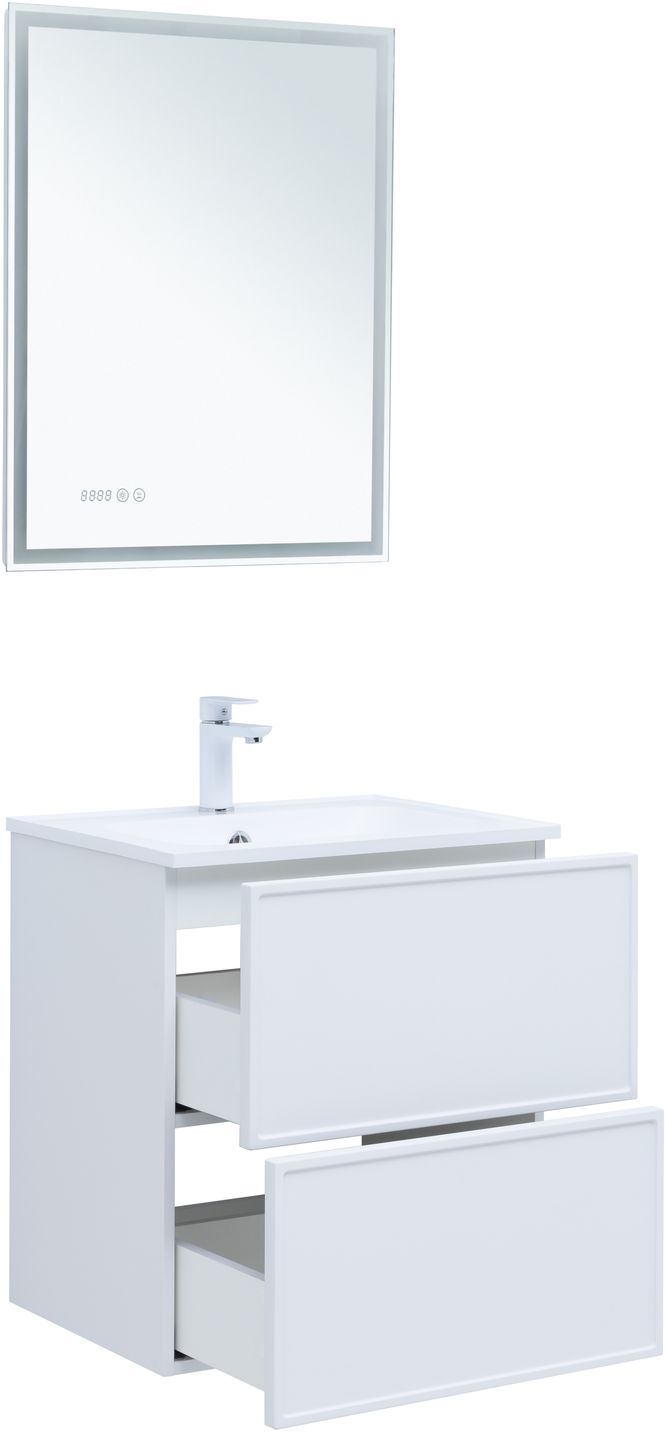 Мебель для ванной Aquanet Арт 60 см белый матовый 313254 - фото 10