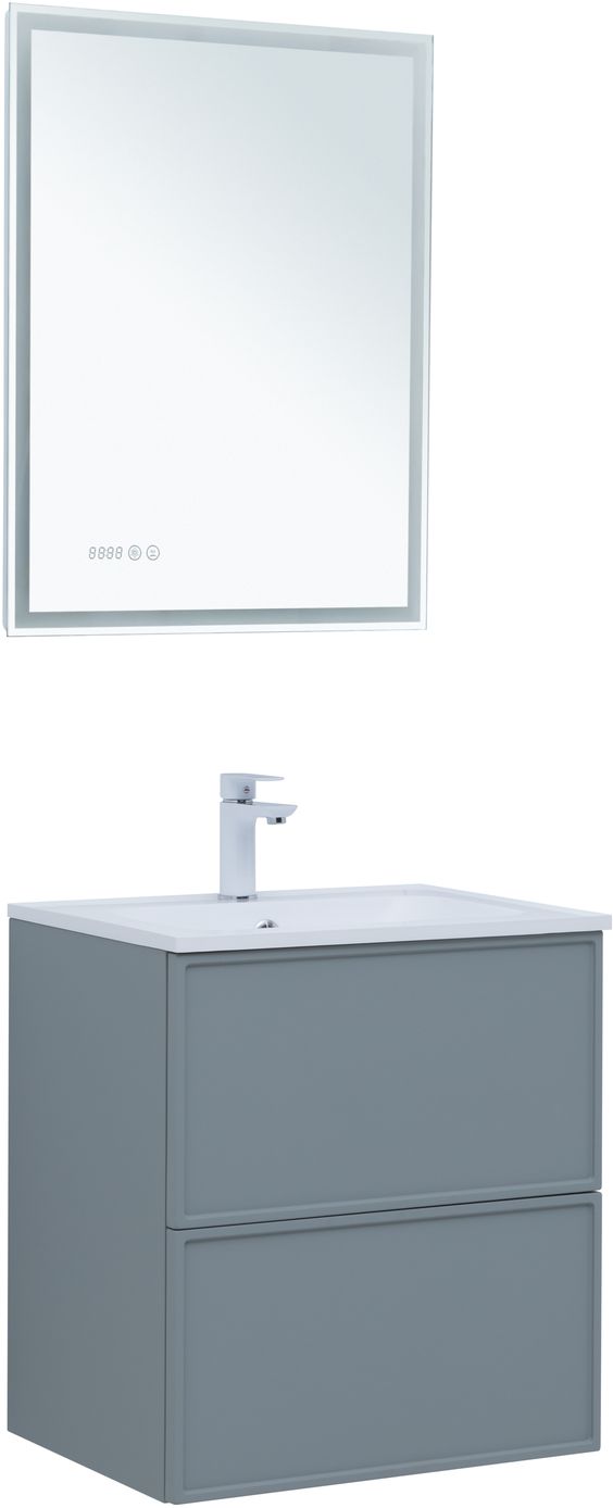 Мебель для ванной Aquanet Арт 60 см мисти грин, цвет серый 313274 - фото 2