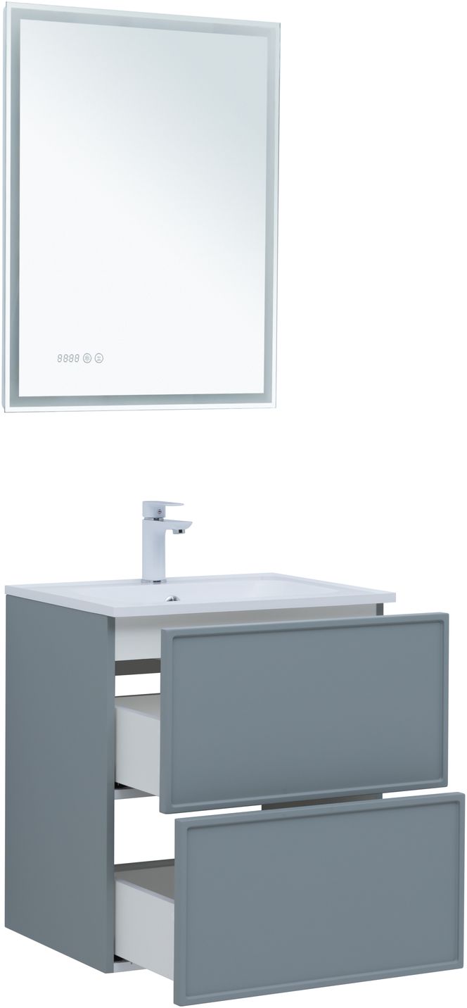 Мебель для ванной Aquanet Арт 60 см мисти грин, цвет серый 313274 - фото 3