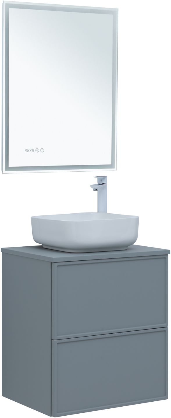 Мебель для ванной Aquanet Арт 60 см мисти грин, цвет серый 313274 - фото 9