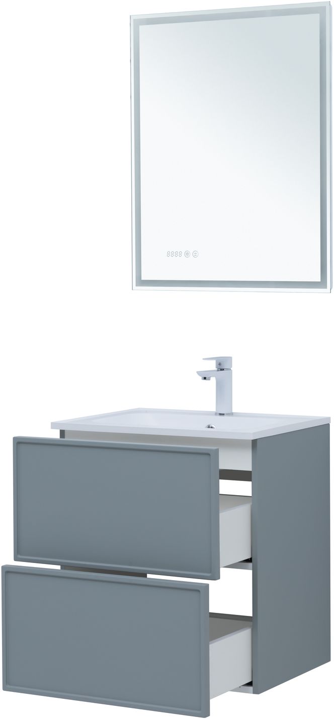 Мебель для ванной Aquanet Арт 60 см мисти грин, цвет серый 313274 - фото 10