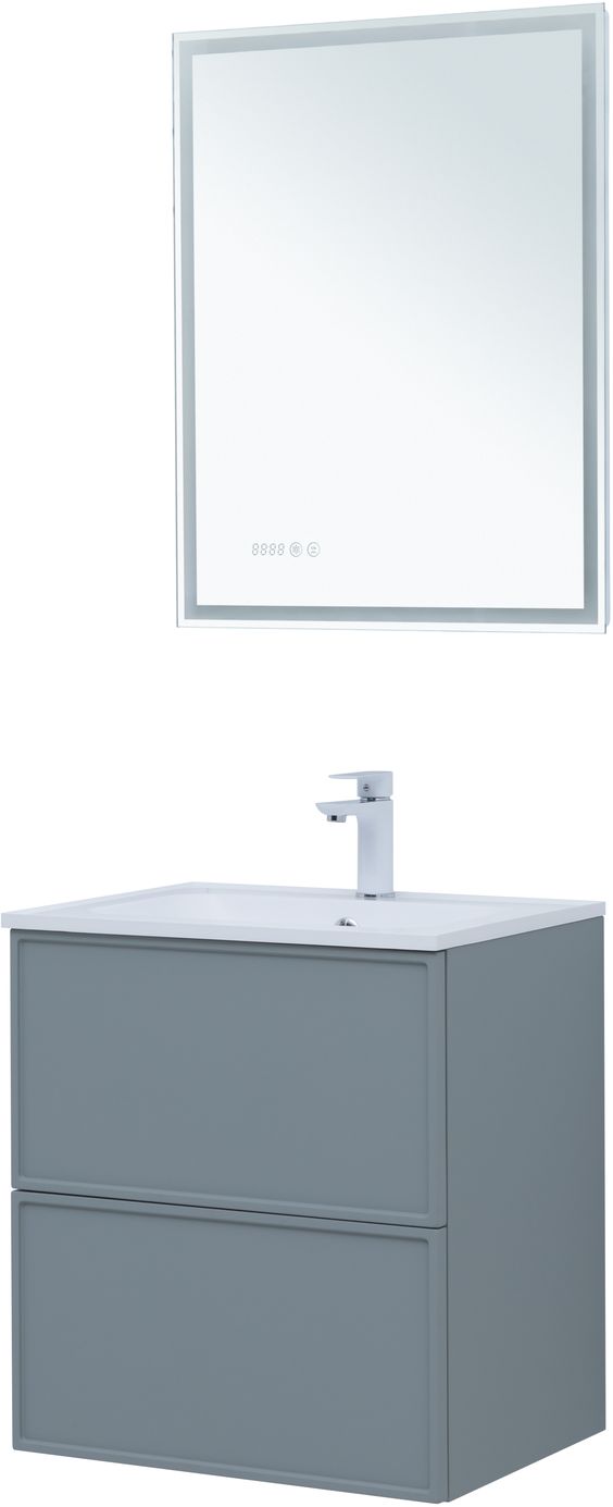 Мебель для ванной Aquanet Арт 60 см мисти грин, цвет серый 313274 - фото 13