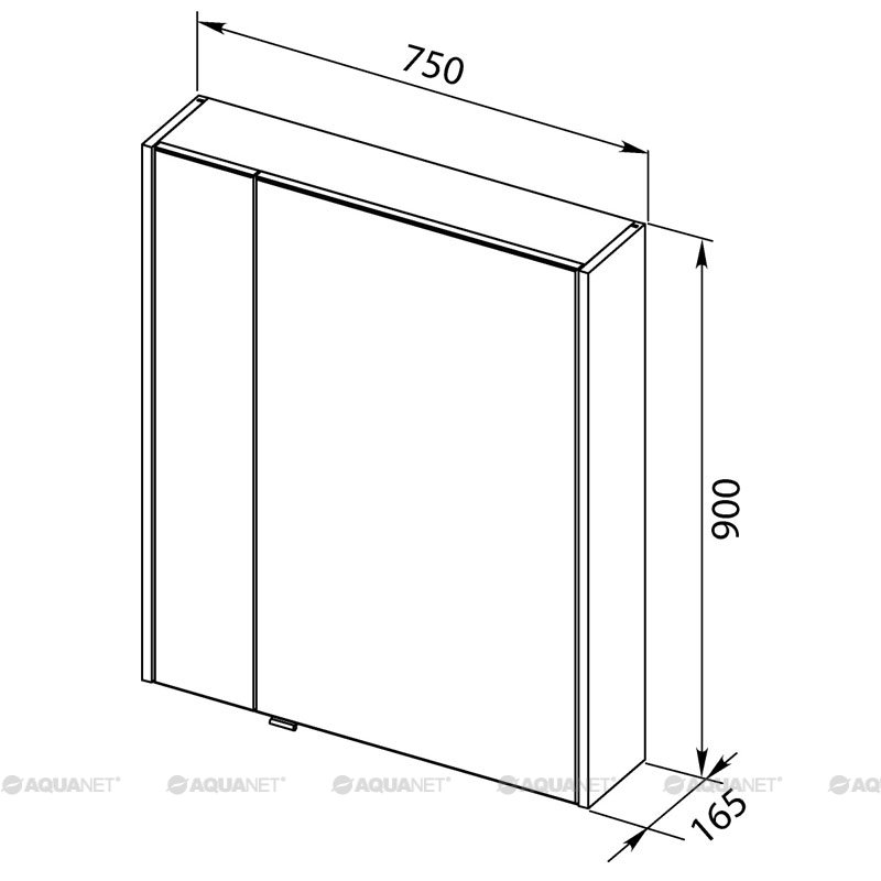 Зеркальный шкаф Aquanet Августа 75 дуб сонома 00210012, цвет бежевый - фото 5