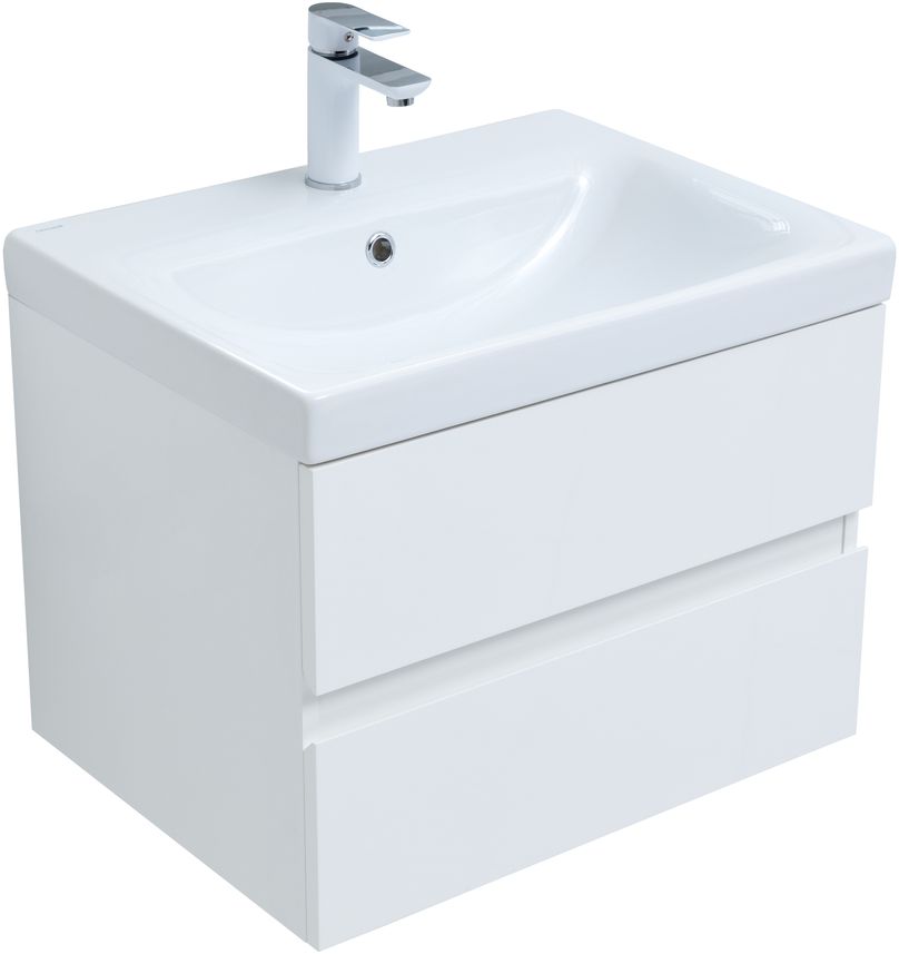 Мебель для ванной Aquanet Беркли 60 см белый глянец (2 ящика) 302349 Беркли 60 см белый глянец (2 ящика) - фото 2