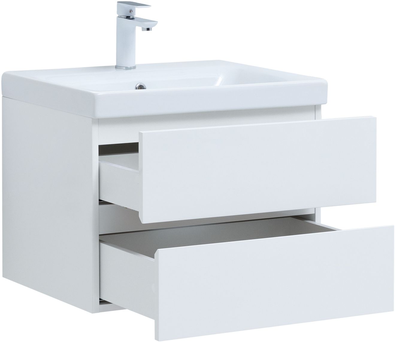 Мебель для ванной Aquanet Беркли 60 см белый глянец (2 ящика) 302349 Беркли 60 см белый глянец (2 ящика) - фото 4
