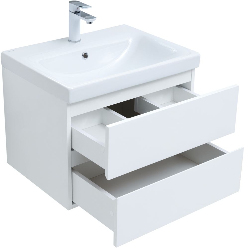 Мебель для ванной Aquanet Беркли 60 см белый глянец (2 ящика) 302349 Беркли 60 см белый глянец (2 ящика) - фото 5