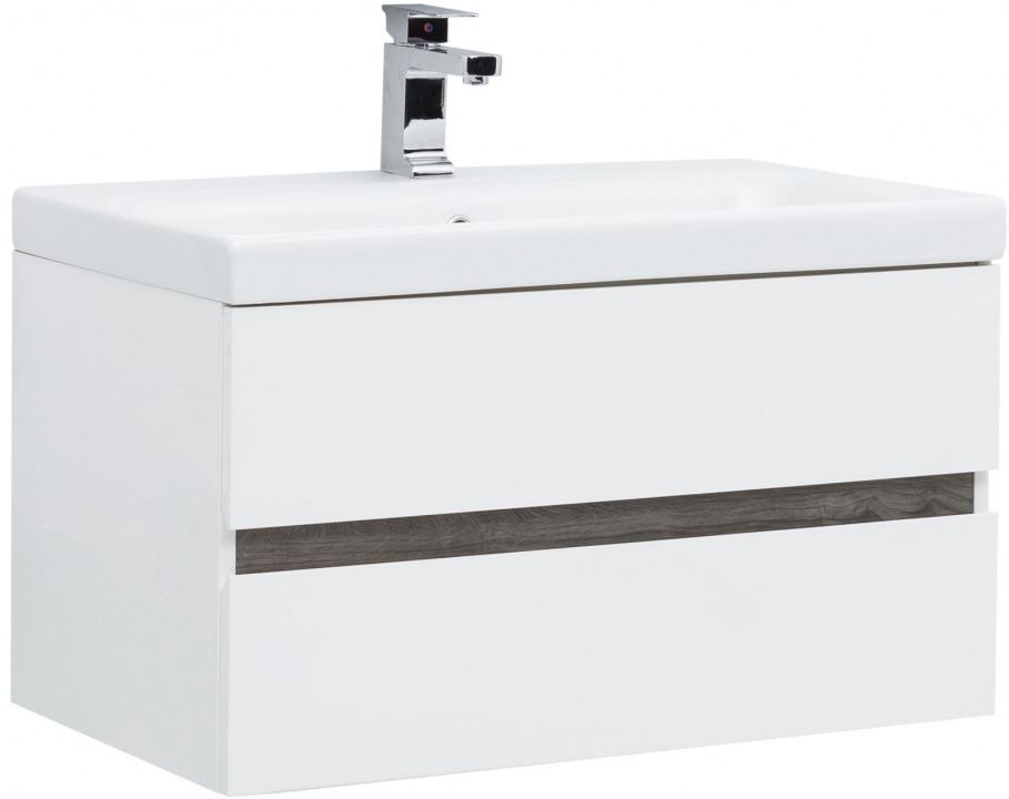 Мебель для ванной Aquanet Беркли 80 см белый, дуб рошелье, цвет белый,  коричневый 254290 - фото 3