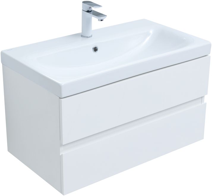 Мебель для ванной Aquanet Беркли 80 см белый глянец (2 ящика) 302351 Беркли 80 см белый глянец (2 ящика) - фото 2