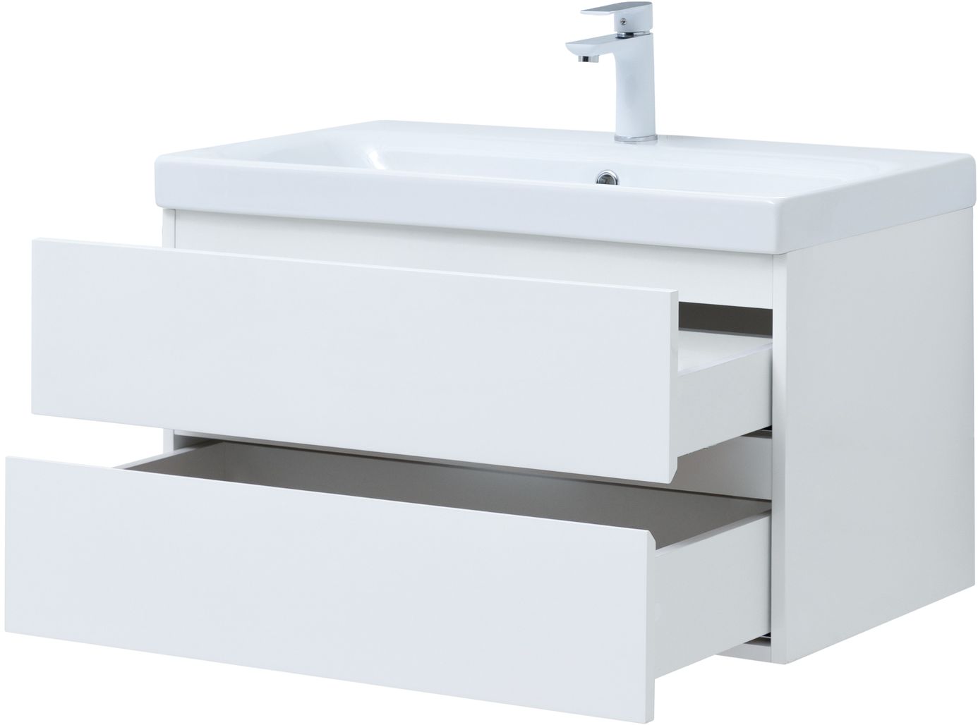 Мебель для ванной Aquanet Беркли 80 см белый глянец (2 ящика) 302351 Беркли 80 см белый глянец (2 ящика) - фото 4