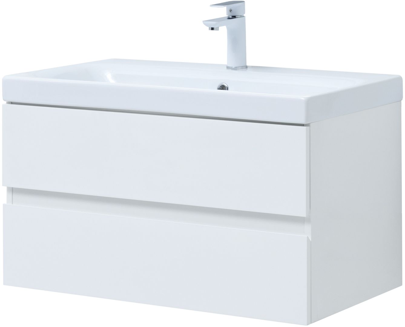 Мебель для ванной Aquanet Беркли 80 см белый глянец (2 ящика) 302351 Беркли 80 см белый глянец (2 ящика) - фото 6