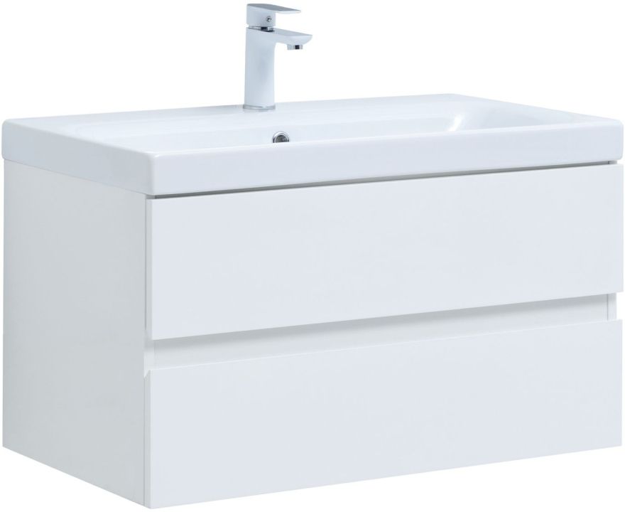 Мебель для ванной Aquanet Беркли 80 см белый глянец (2 ящика) 302351 Беркли 80 см белый глянец (2 ящика) - фото 7