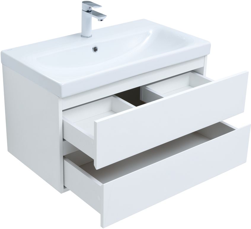 Мебель для ванной Aquanet Беркли 80 см белый глянец (2 ящика) 302351 Беркли 80 см белый глянец (2 ящика) - фото 8