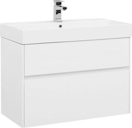 Тумба с раковиной Aquanet Бруклин 85 см 00212598 подвесная, белая