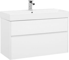 Тумба с раковиной Aquanet Бруклин 97 см 00212599 подвесная, белая