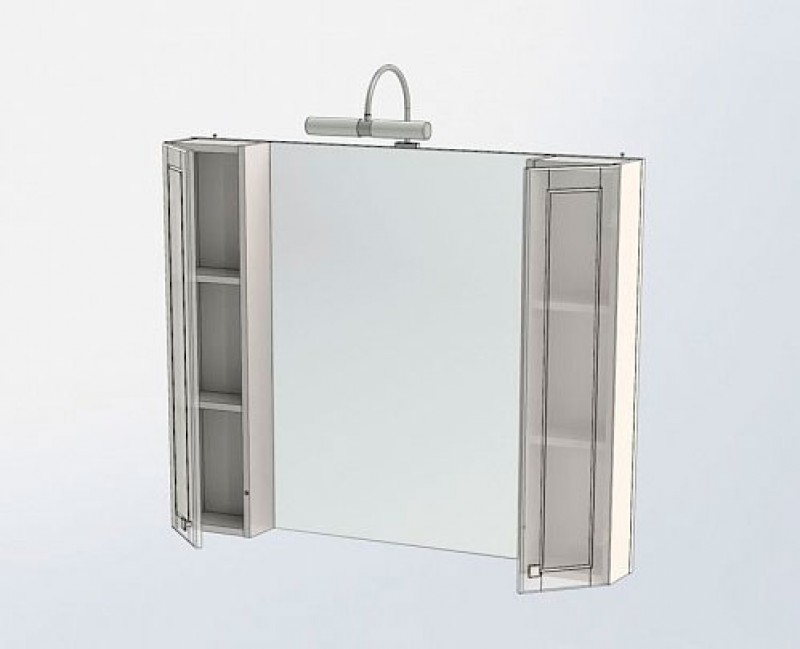 Зеркало со шкафчиком Aquanet Честер 105 белый, цвет хром 00182631 - фото 4