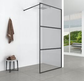 Душевая перегородка Aquanet SW 80x200 SW-800BT стекло прозрачное, профиль черный матовый