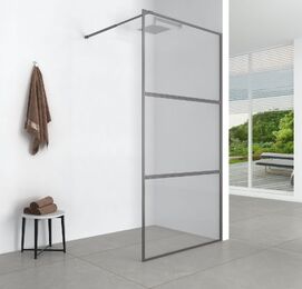 Душевая перегородка Aquanet SW 90x200 SW-900GRT стекло прозрачное, профиль графит