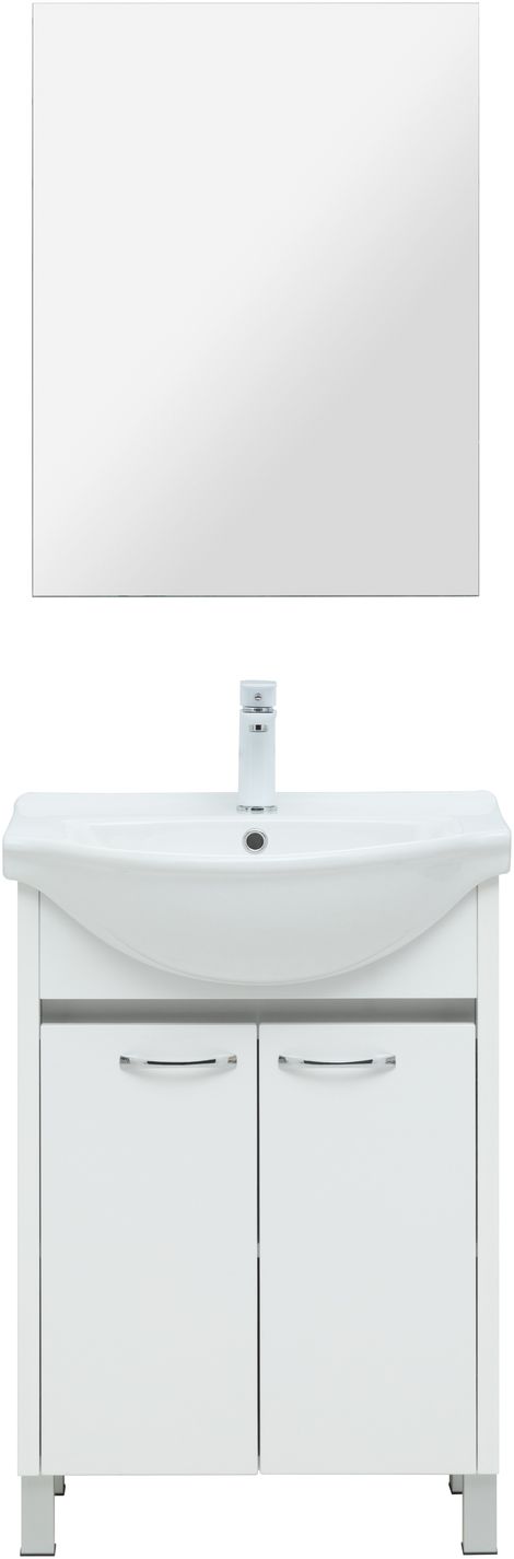 Мебель для ванной Aquanet Донна 60 см белый глянец, цвет хром 294390 - фото 2