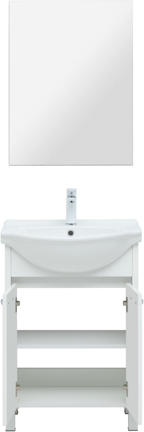 Мебель для ванной Aquanet Донна 60 см белый глянец, цвет хром 294390 - фото 4