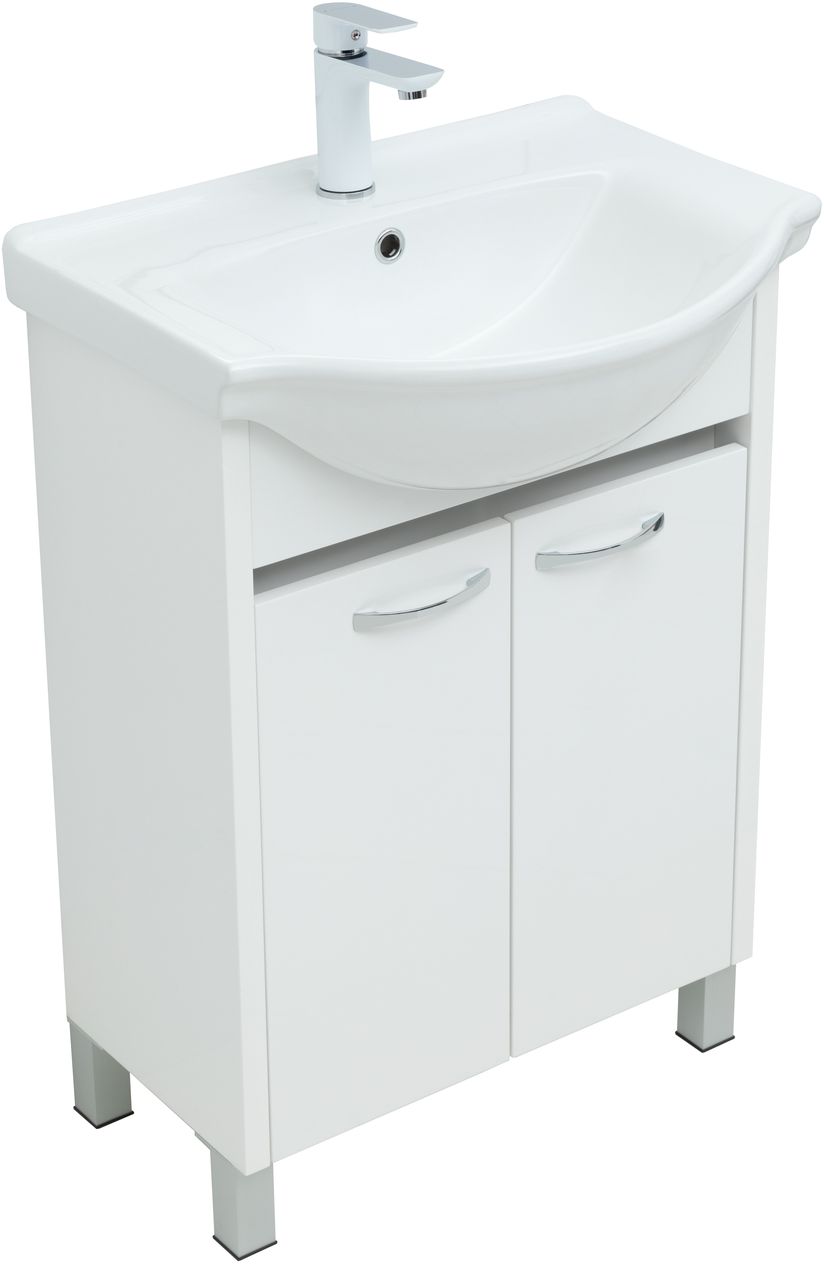 Мебель для ванной Aquanet Донна 60 см белый глянец, цвет хром 294390 - фото 5