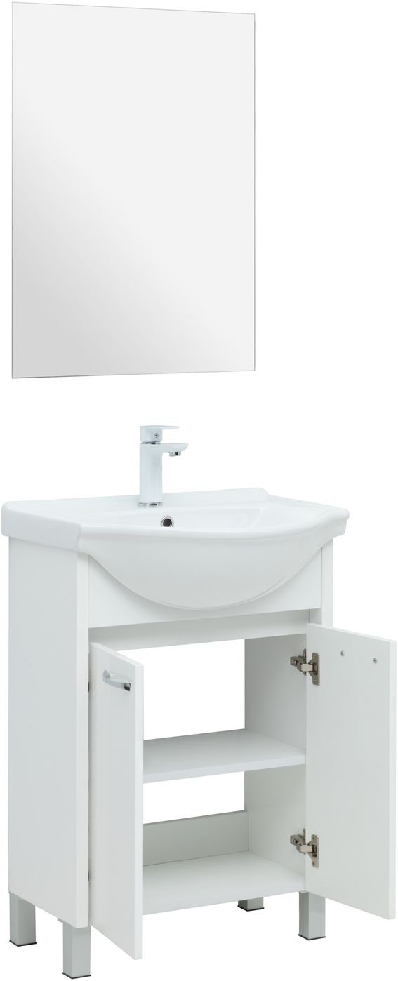 Мебель для ванной Aquanet Донна 60 см белый глянец, цвет хром 294390 - фото 8