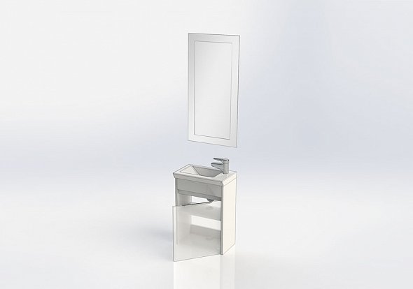 Мебель для ванной Aquanet Дувр 45 см подвесная белая, цвет белый 00182607 - фото 5